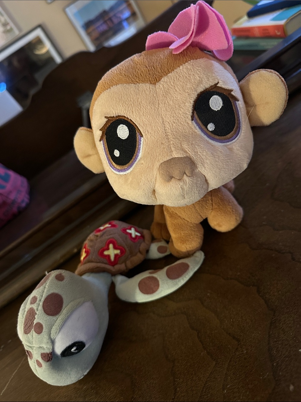 Littlest Pet Shop Bobble Head Monkey and Disney Turtle
